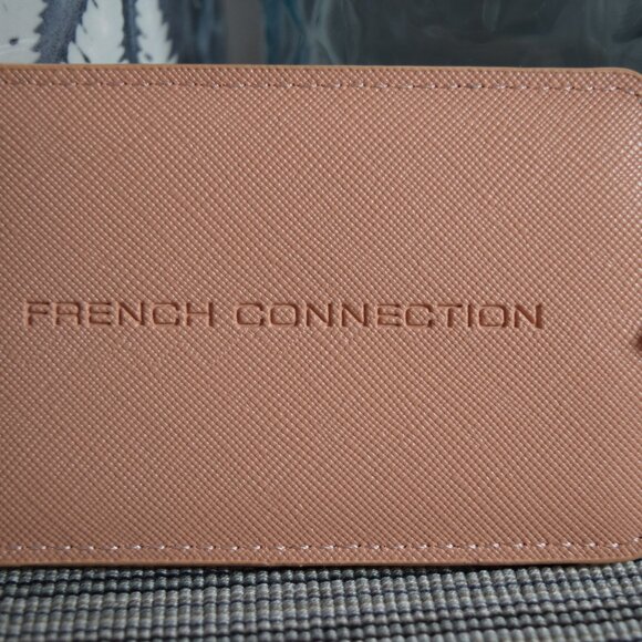 2 Brand New Faux Leather Luggage Tages by French Connection Blush Colour - Picture 3 of 4